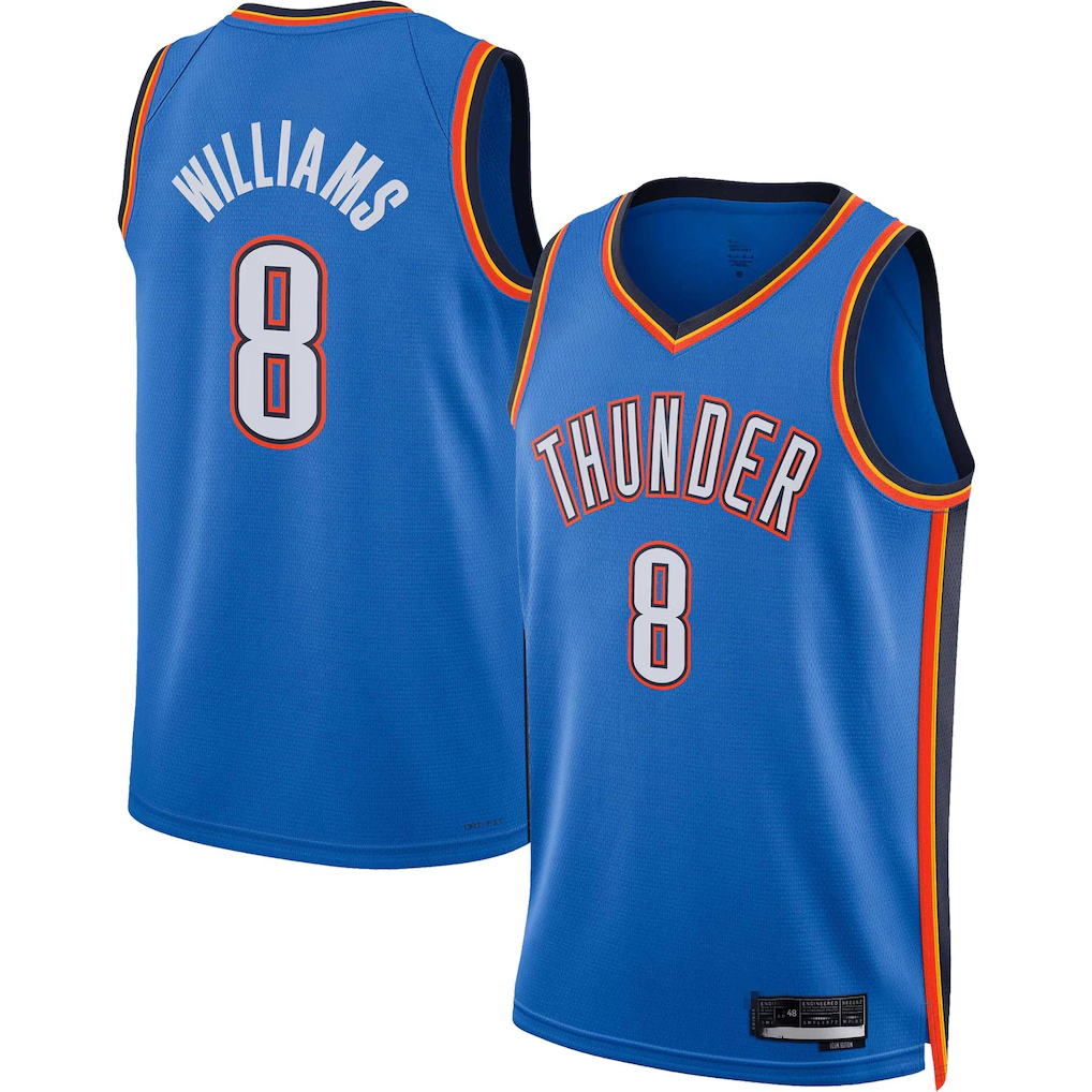 Kdoa OC.Thunder #8 Jalen Williams Blue Swingman Stitched Jerseys - Icon Edition