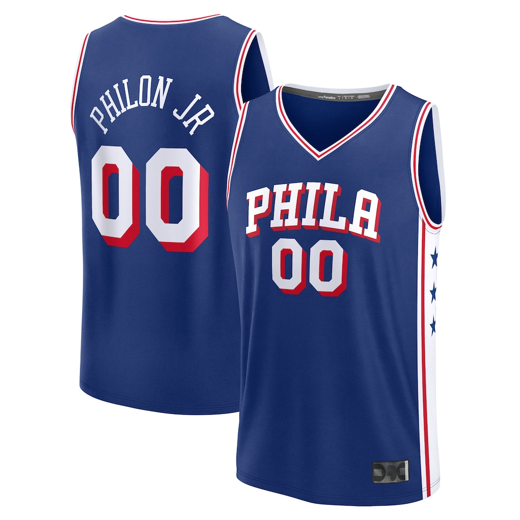 Kdoa P.76ers #00 Labaron Philon Jr  Royal 2026  Draft First Round Pick Fast Break Jerseys - Icon Edition