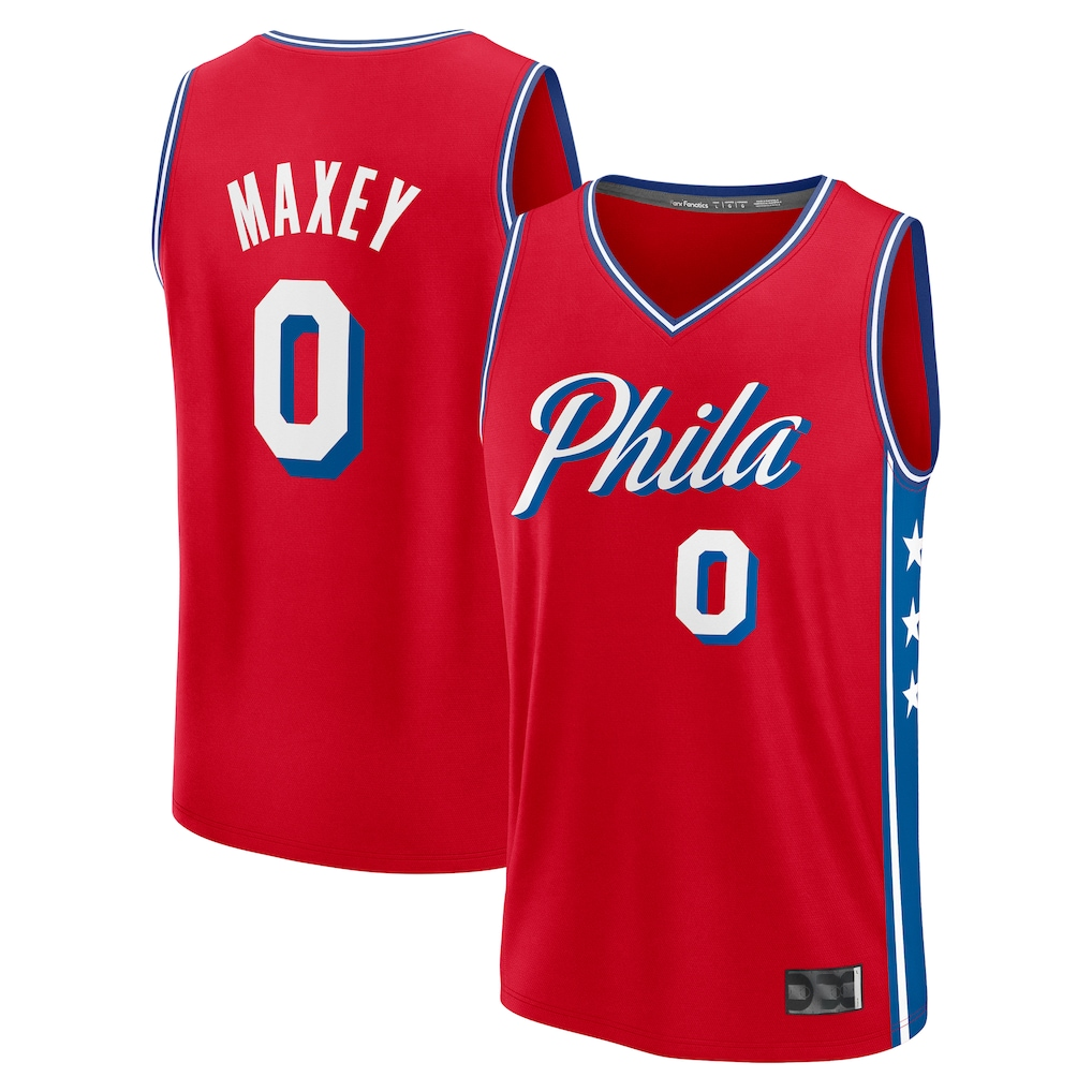 Kdoa P.76ers #0 Tyrese Maxey Jordan Brand Red Swingman Jerseys - Statement Edition