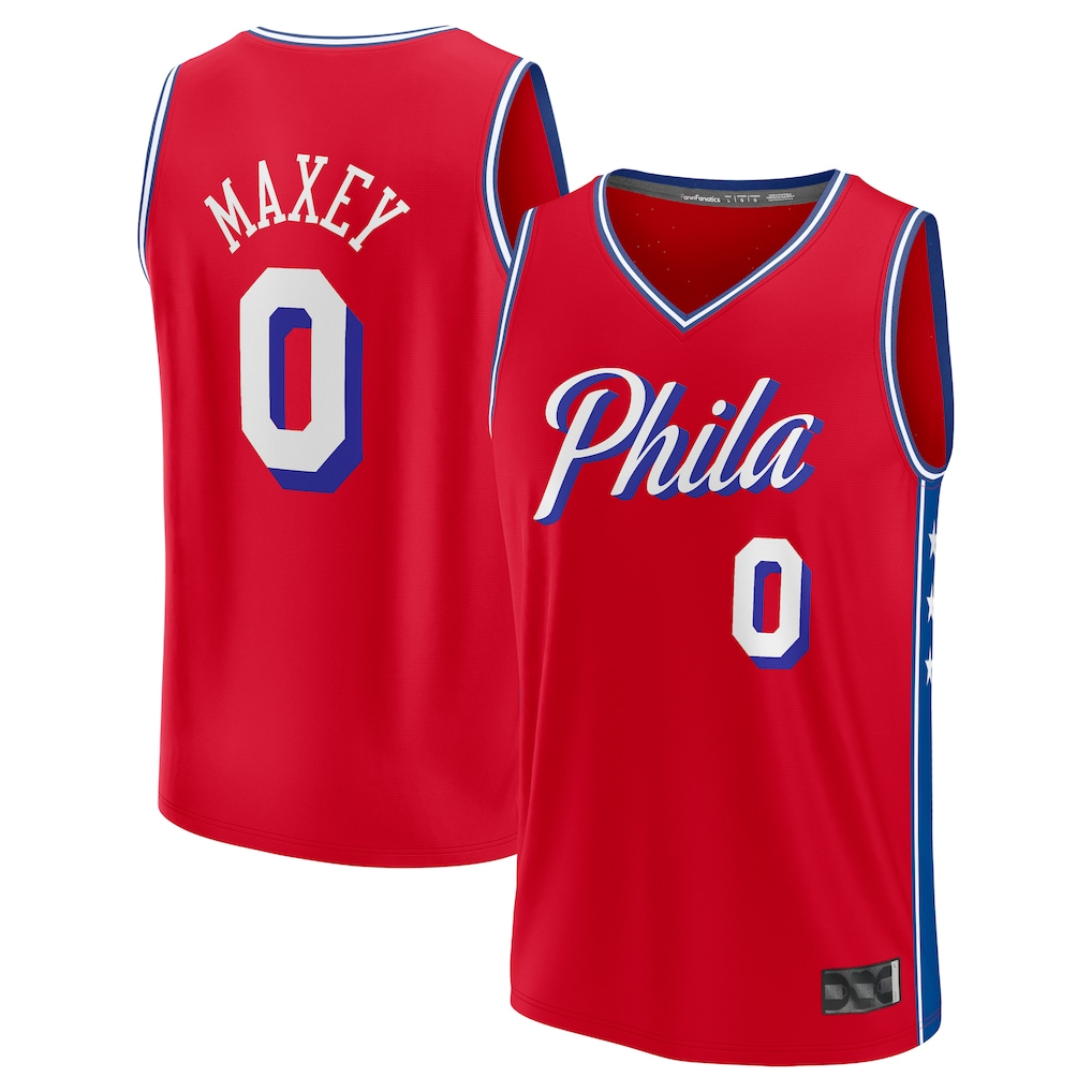 Kdoa P.76ers #0 Tyrese Maxey Red Fast Break Replica Player Jerseys - Statement Edition