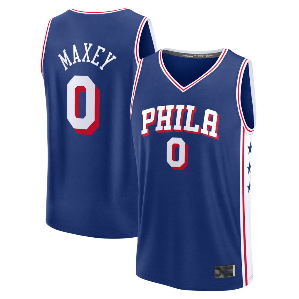 Kdoa P.76ers #0 Tyrese Maxey  Royal Fast Break Replica Player Jerseys - Icon Edition
