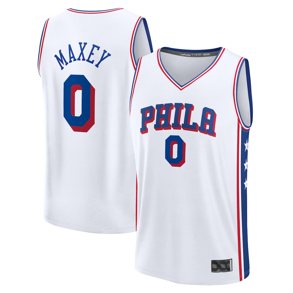 Kdoa P.76ers #0 Tyrese Maxey White Fast Break Replica Player Jerseys - Association Edition