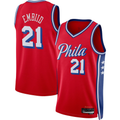 Kdoa P.76ers #21 Joel Embiid Jordan Brand Red Swingman Jerseys - Statement Edition