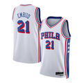 Kdoa P.76ers #21 Joel Embiid White Swingman Jerseys - Association Edition