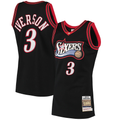 Kdoa P.76ers #3 Allen Iverson Mitchell & Ness Black 1997-98 Hardwood Classics Authentic Jerseys
