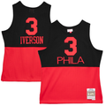 Kdoa P.76ers #3 Allen Iverson Mitchell & Ness Black 2003-04 Hardwood Classics Reload 2.0 Swingman Jerseys