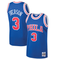 Kdoa P.76ers #3 Allen Iverson Mitchell & Ness Royal 199697 Hardwood Classics Swingman Jerseys