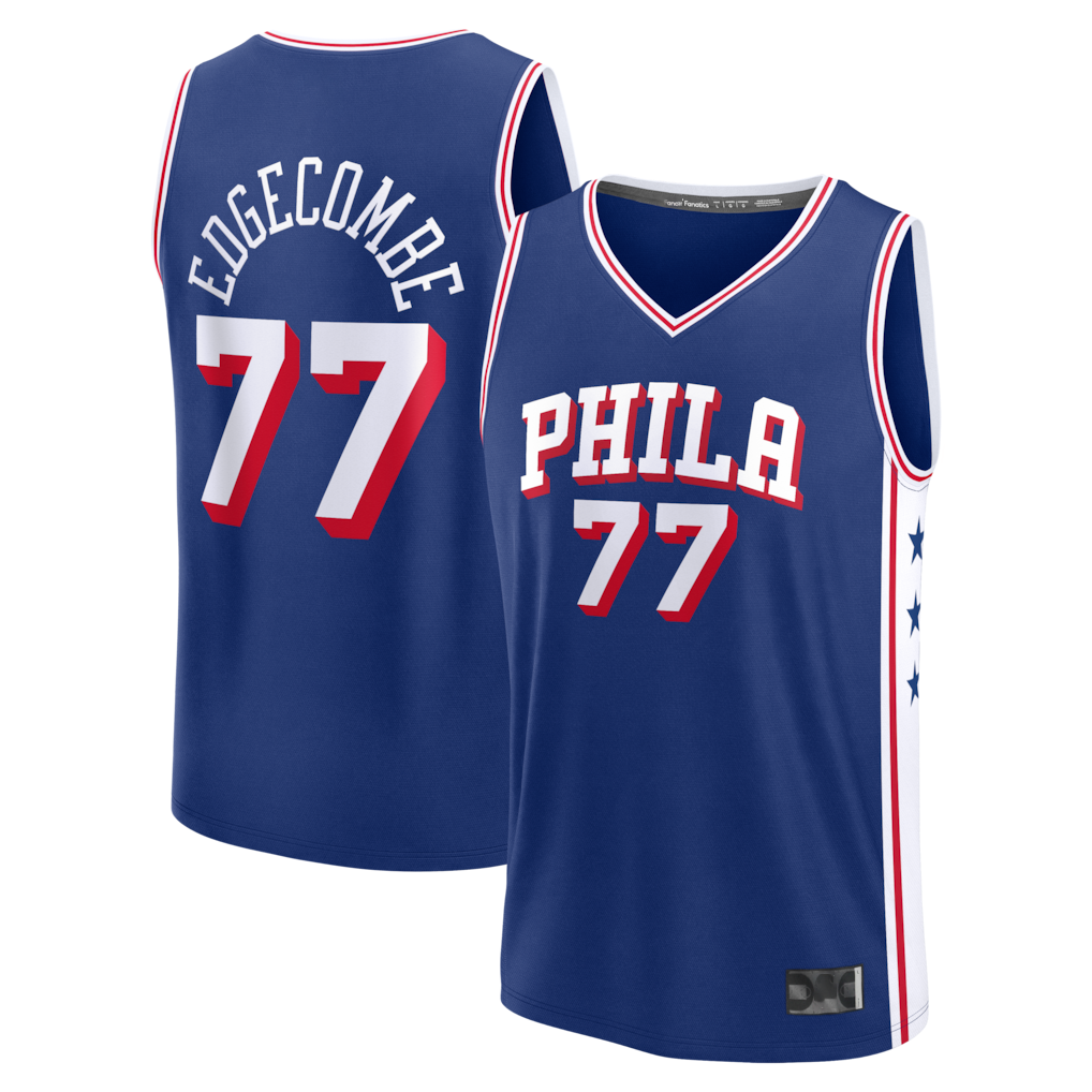 Kdoa P.76ers #77 VJ Edgecombe  Royal Fast Break Jerseys - Icon Edition