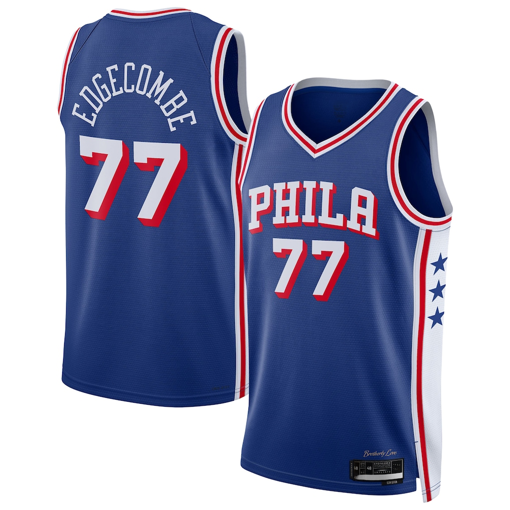 Kdoa P.76ers #77 VJ Edgecombe Royal Swingman Jerseys - Icon Edition
