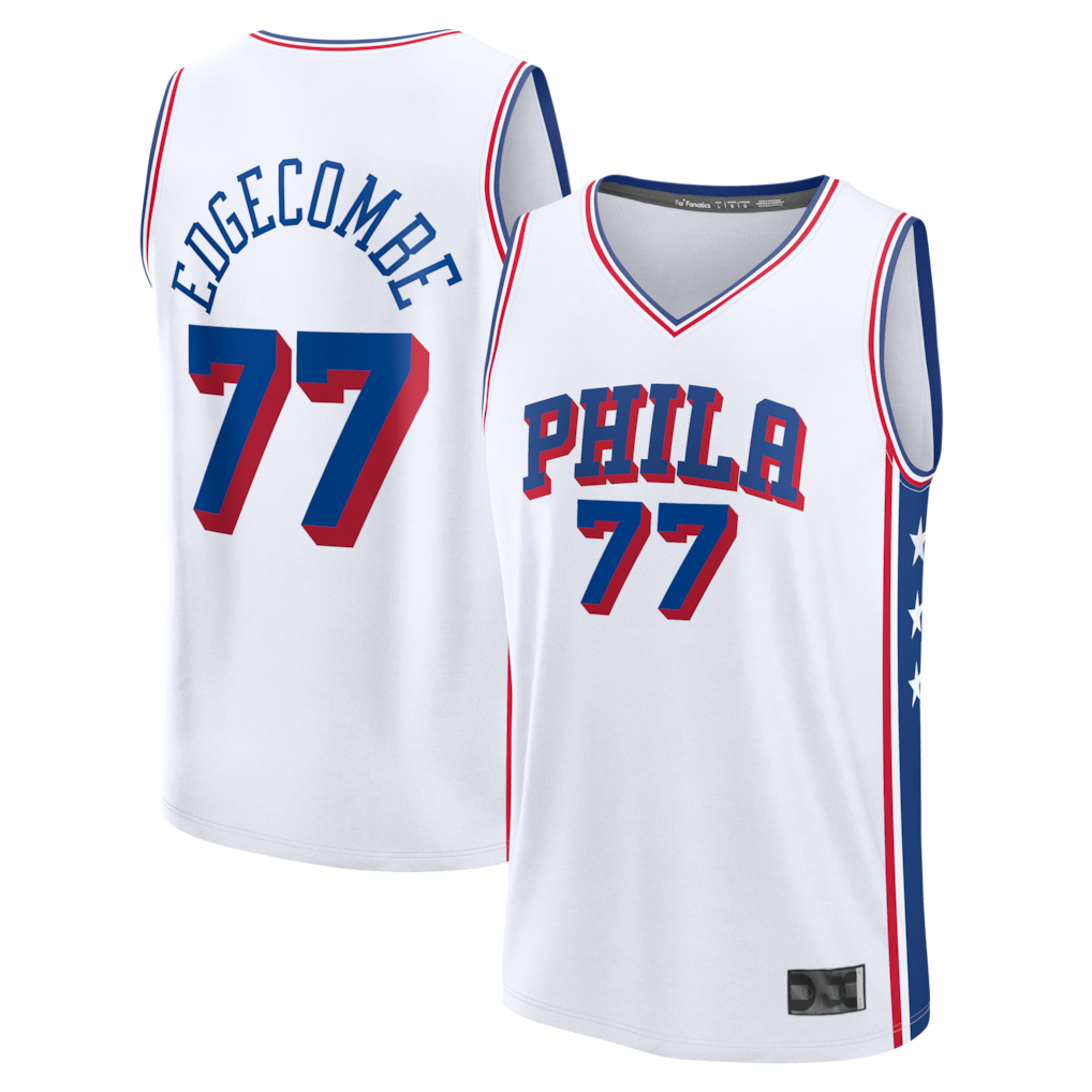 Kdoa P.76ers #77 VJ Edgecombe  White Fast Break Replica Player Jerseys - Association Edition