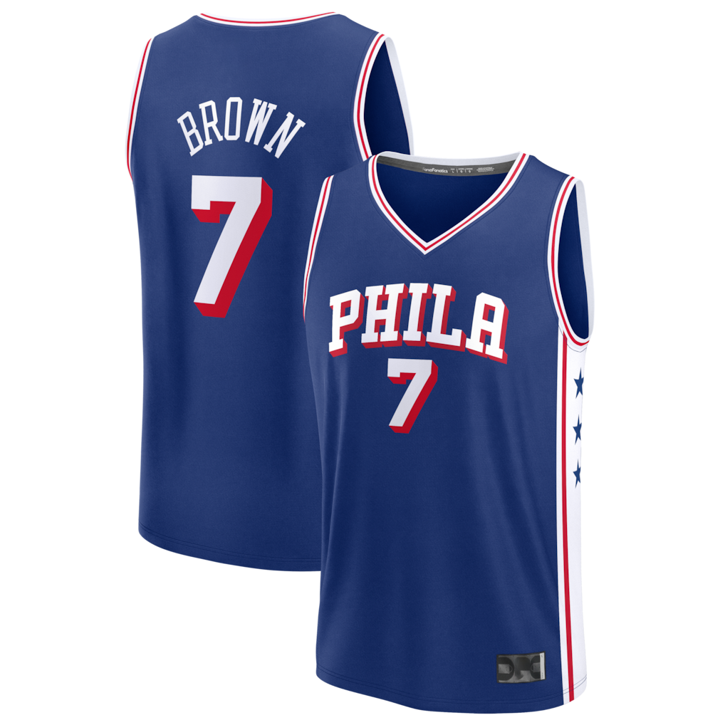 Kdoa P.76ers #7 Jaylen Brown Fanatics Royal Fast Break JerseyS - Icon Edition