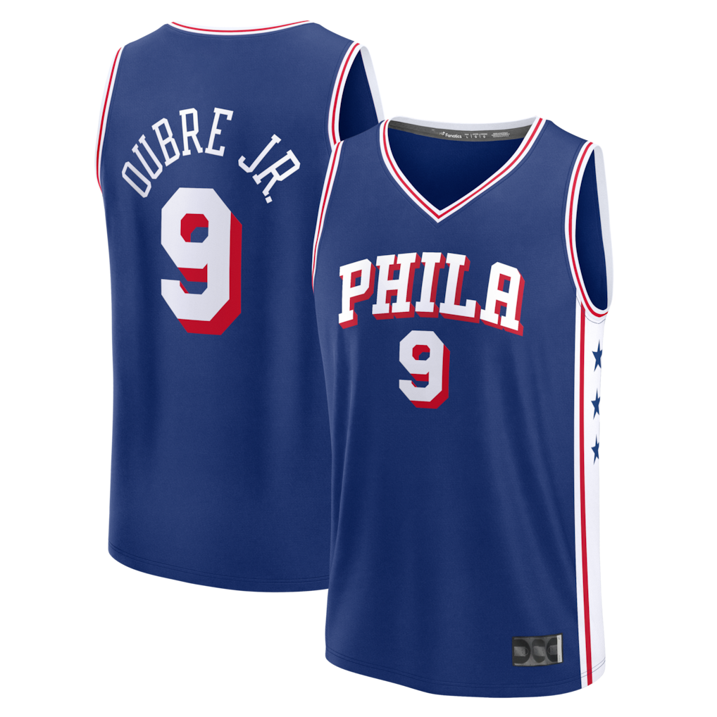 Kdoa P.76ers #9 Kelly Oubre Jr.  Blue Fast Break Jerseys - Icon Edition