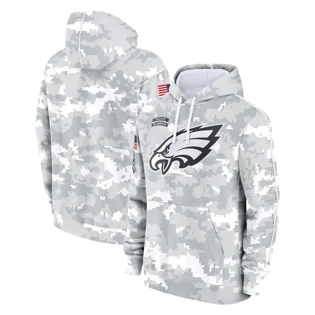 Kdoa P.Eagles Arctic Camo Salute to Service Pullover Hoodies Limited Game Blank Player Stitched Jerseys