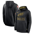 Kdoa P.Eagles Black Salute to Service Hoodies Limited Game Blank Player Stitched Jerseys