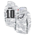 Kdoa P.Eagles #10 Braden Mann Player Arctic Camo Salute to Service Pullover Hoodies Limited Game Stitched Jerseys