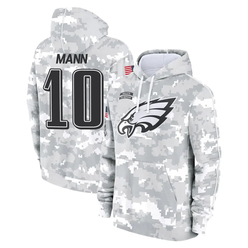 Kdoa P.Eagles #10 Braden Mann Player Arctic Camo Salute to Service Pullover Hoodies Limited Game Stitched Jerseys