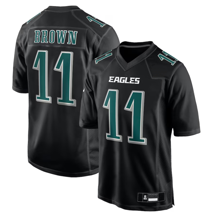 Kdoa P.Eagles #11 A.J. Brown Player Black Fashion Game Stitched Jerseys