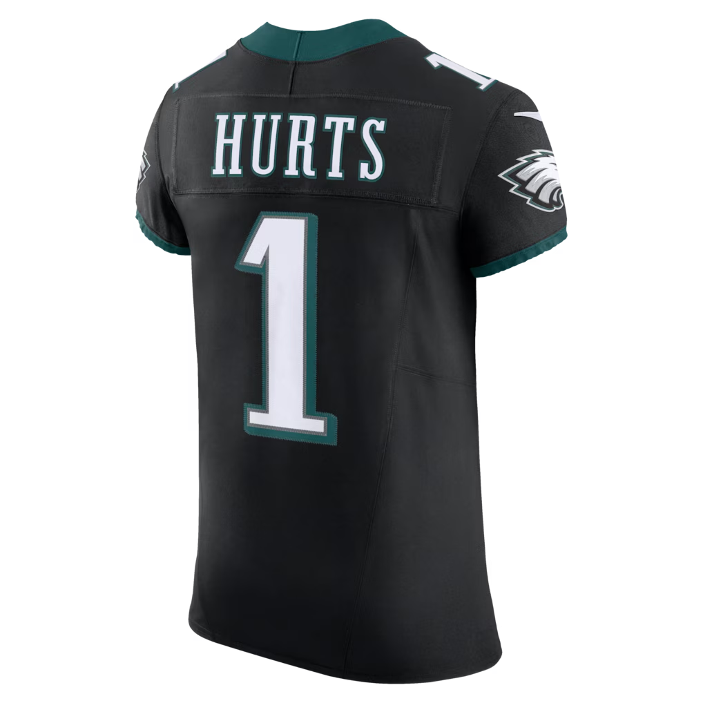 KdoaP.Eagles #1 Jalen Hurts Black Alternate Vapor F.U.S.E. Elite Stitched Jerseys