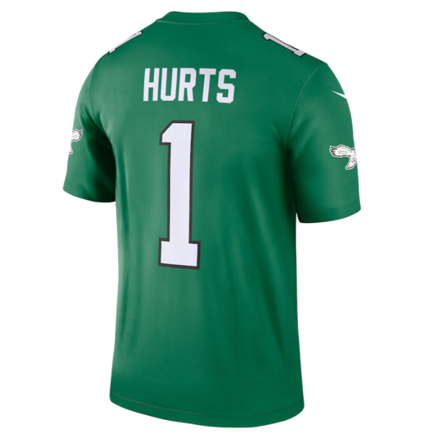 Kdoa P.Eagles #1 Jalen Hurts Green Alternate Legend Player Stitched American Stitched Jersey