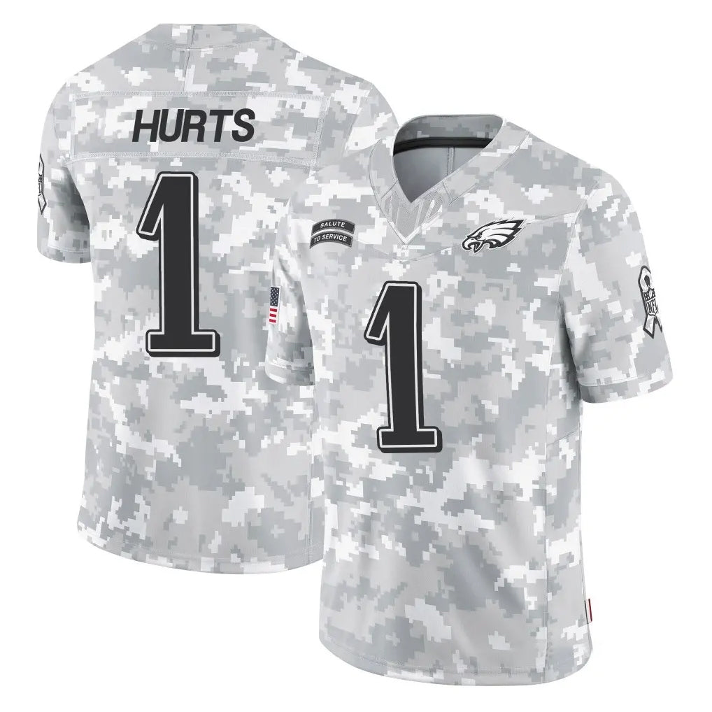 Kdoa P.Eagles #1 Jalen Hurts Player Arctic Camo Salute to Service Limited Game Stitched Jerseys