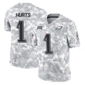 Kdoa P.Eagles #1 Jalen Hurts Player Arctic Camo Salute to Service Limited Game Stitched Jerseys