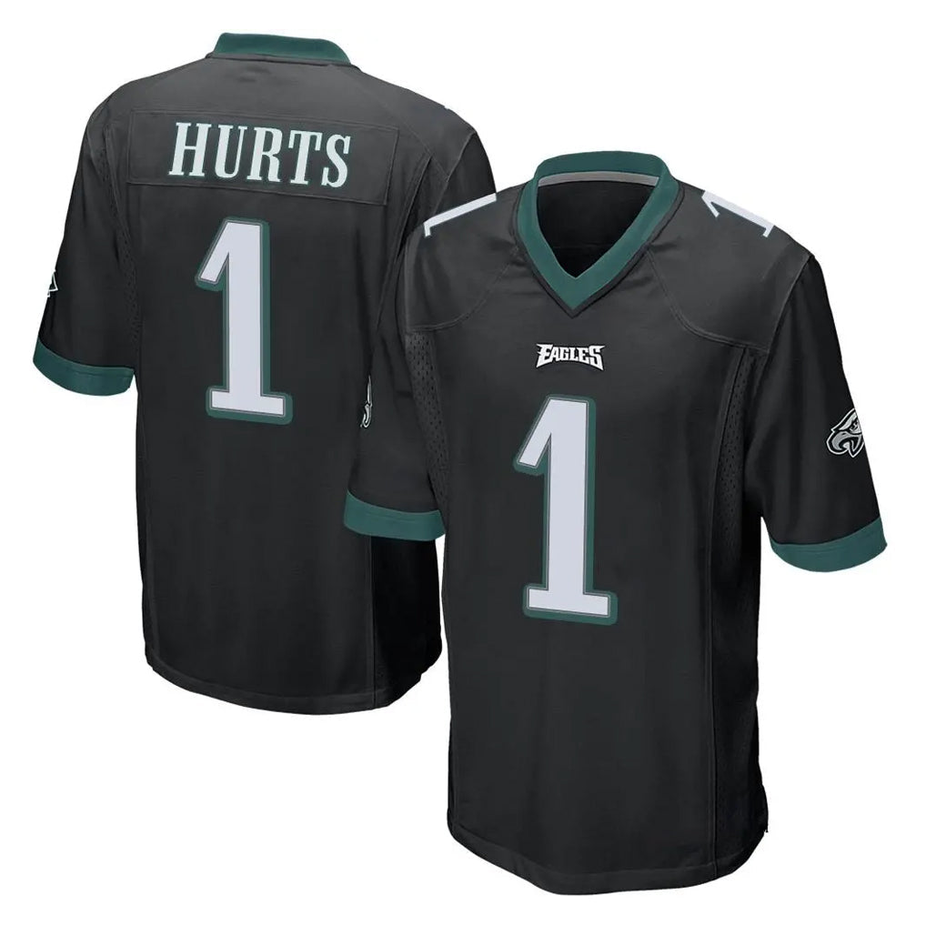 Kdoa P.Eagles #1 Jalen Hurts Player Black Home Game Stitched Jerseys