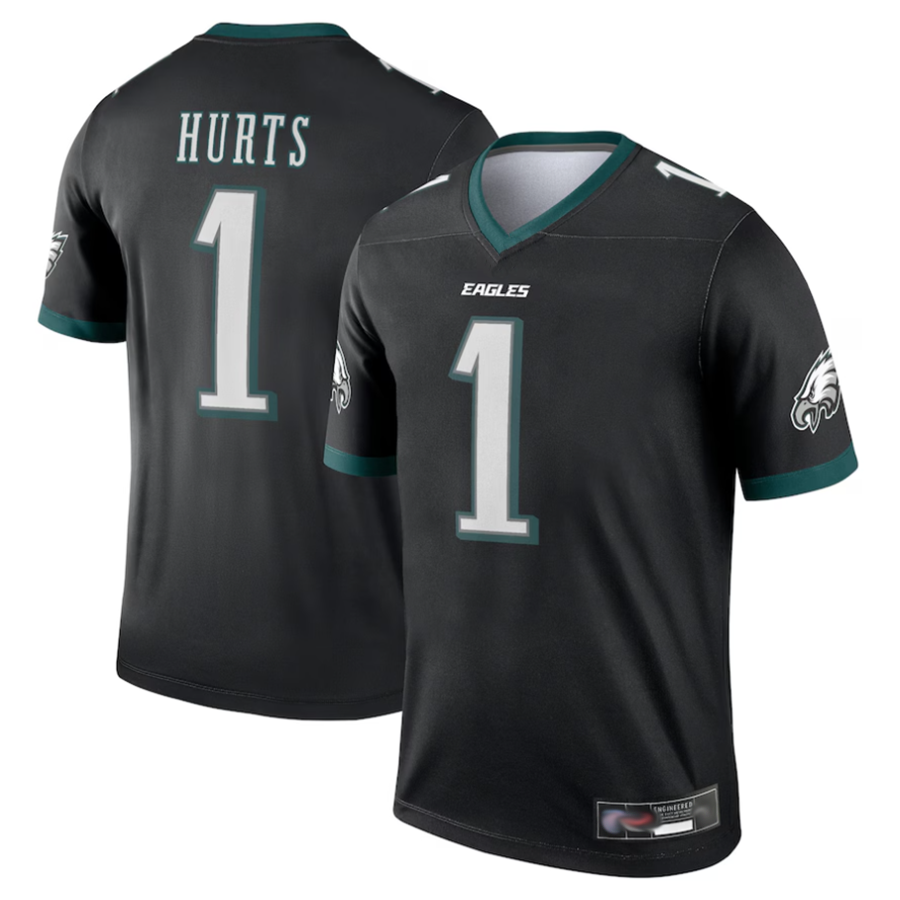 Kdoa P.Eagles #1 Jalen Hurts Player Black Legend Stitched Jerseys