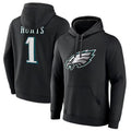 Kdoa P.Eagles #1 Jalen Hurts Player Black Military Hoodie Game Stitched Jerseys