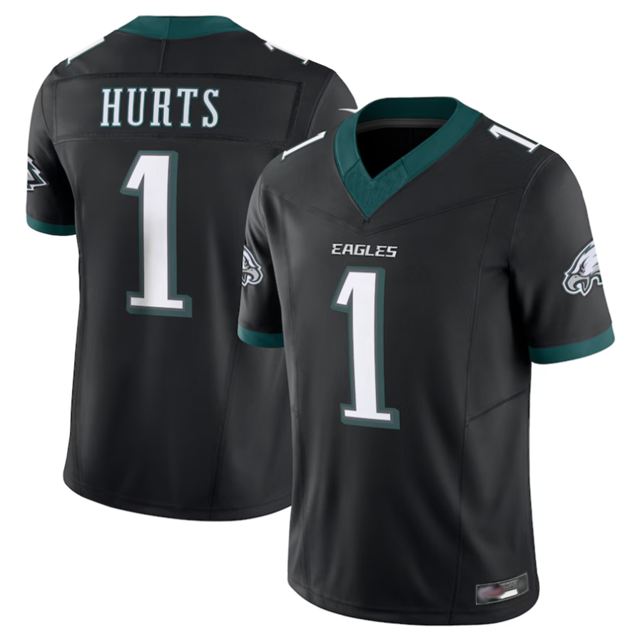 Kdoa P.Eagles #1 Jalen Hurts Player Black Vapor F.U.S.E. Limited Stitched Jerseys