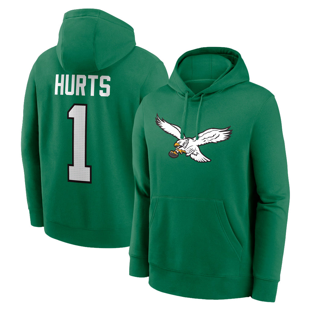 Kdoa P.Eagles #1 Jalen Hurts Player Green Pullover Hoodies Home Game Stitched Jerseys