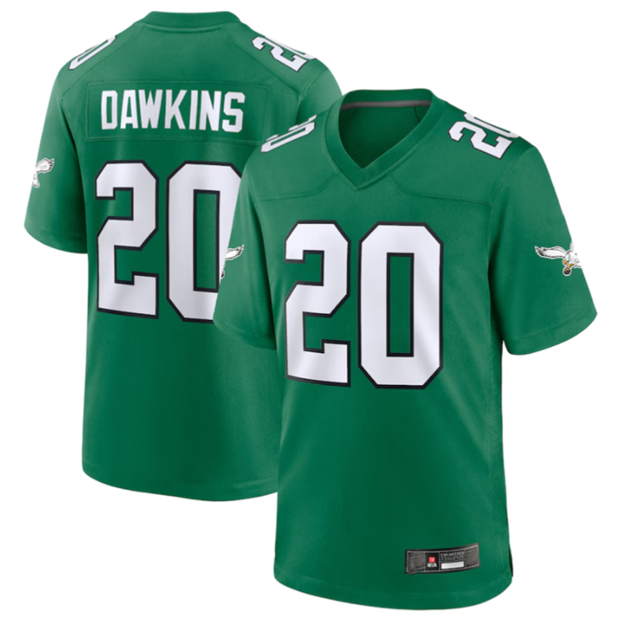 Kdoa P.Eagles #20 Brian Dawkins Green Alternate Retired Player Game Stitched American Stitched Jerseys