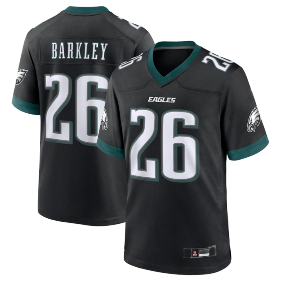 Kdoa P.Eagles #26 Saquon Barkley Black Alternate Game Stitched American Stitched Jerseys