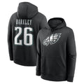 Kdoa P.Eagles #26 Saquon Barkley Player Black Pullover Hoodies Home Game Stitched Jerseys