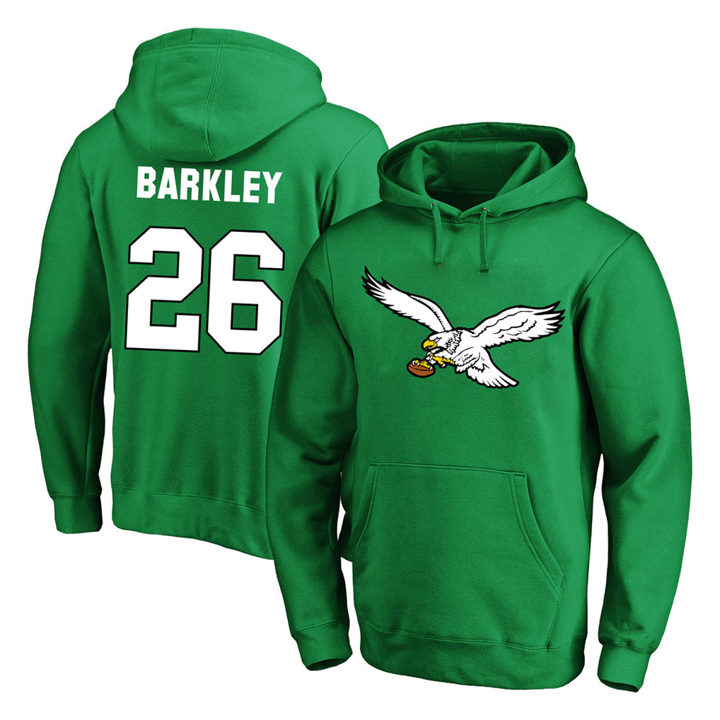 Kdoa P.Eagles #26 Saquon Barkley Player Green Pullover Hoodies Home Game Stitched Jerseys