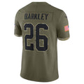 Kdoa P.Eagles #26 Saquon Barkley Player Salute To Service Olive Stitched Jerseys