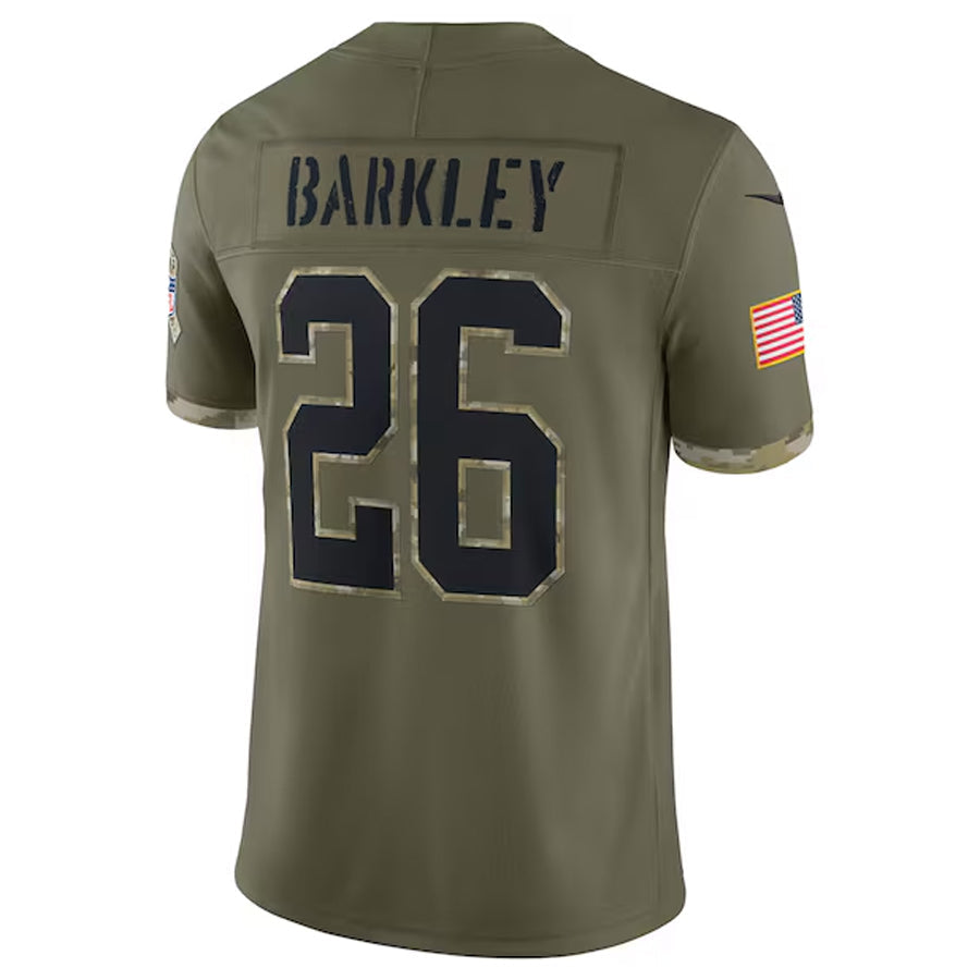 Kdoa P.Eagles #26 Saquon Barkley Player Salute To Service Olive Stitched Jerseys