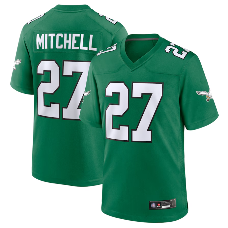 Kdoa P.Eagles #27 Quinyon Mitchell Player Kelly Green Replica Game Stitched Jerseys