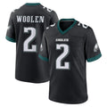 Kdoa P.Eagles #2 Riq Woolen Player Black Game Home Stitched Jerseys