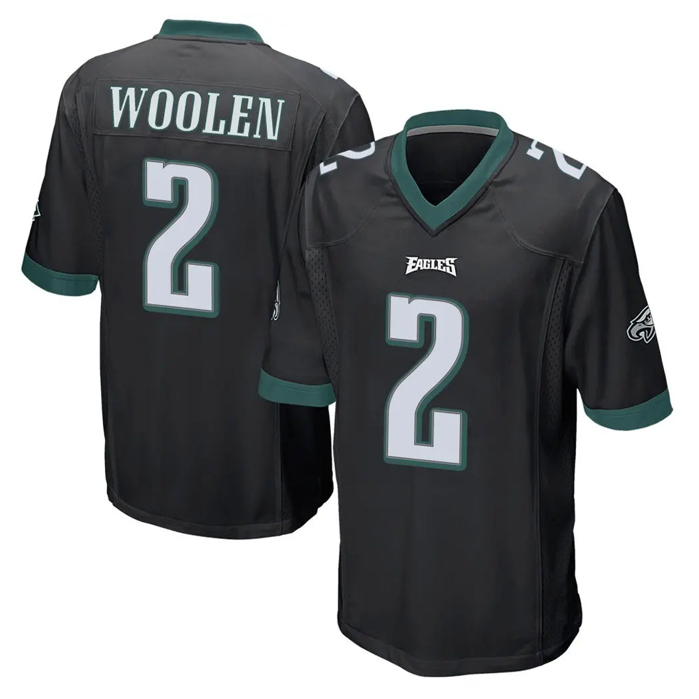 Kdoa P.Eagles #2 Riq Woolen Player Black Home Game Stitched Jerseys
