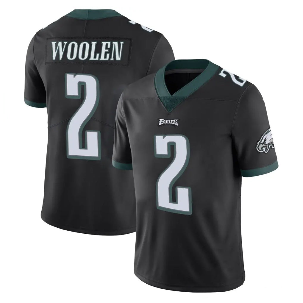 Kdoa P.Eagles #2 Riq Woolen Player Black Limited Vapor Untouchable Home Game Stitched Jerseys