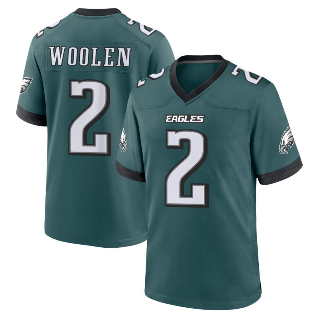 Kdoa P.Eagles #2 Riq Woolen Player Green Home Game Stitched Jerseys