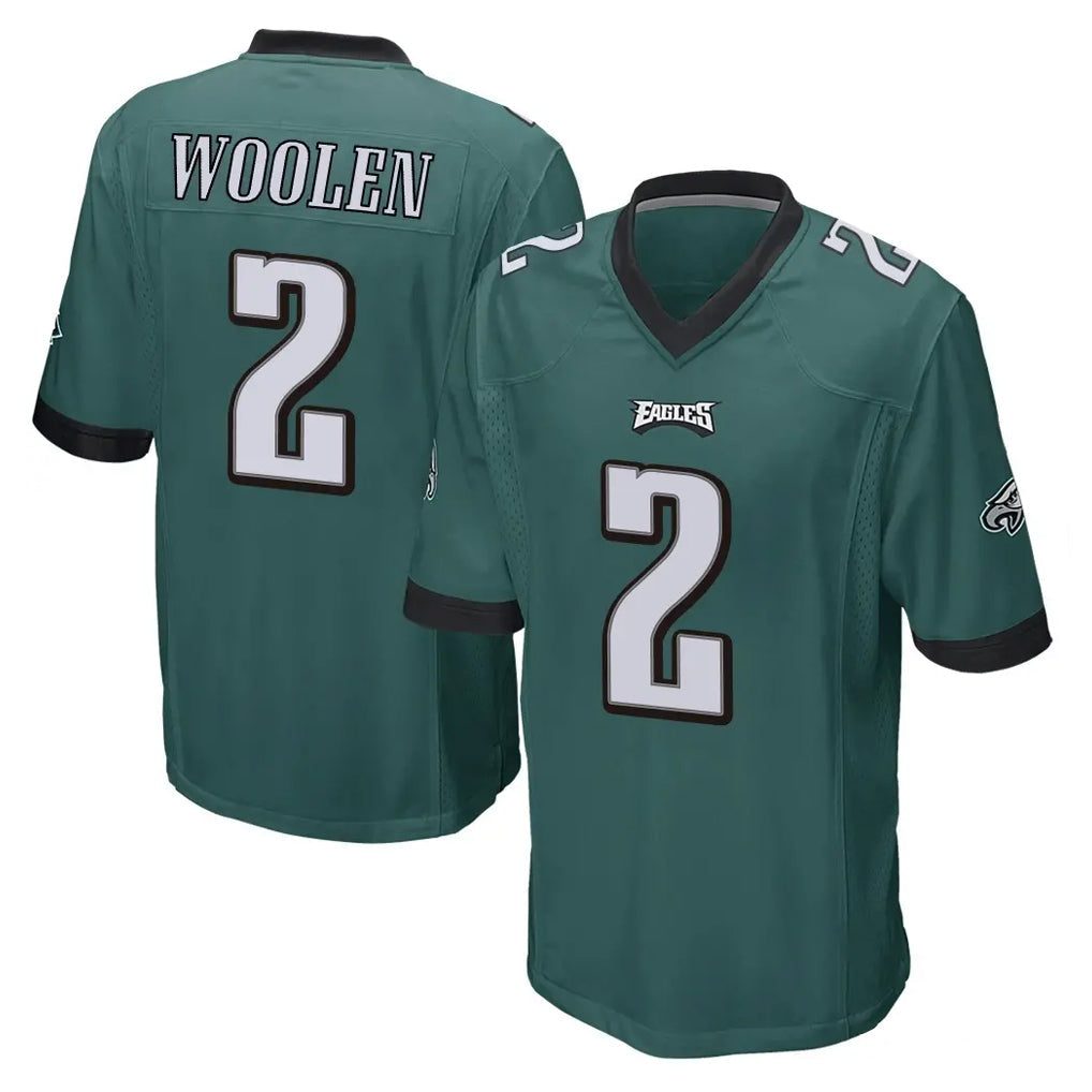 Kdoa P.Eagles #2 Riq Woolen Player Team Color Green Home Game Stitched Jerseys