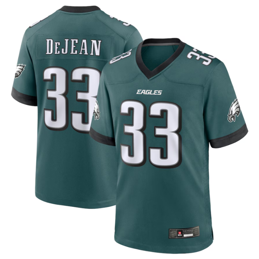 Kdoa P.Eagles #33 Cooper DeJean Green 2024 Draft Alternate Player Game Stitched American Stitched Jerseys