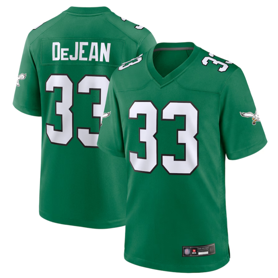 Kdoa P.Eagles #33 Cooper DeJean Player Kelly Green Replica Game Stitched Jerseys