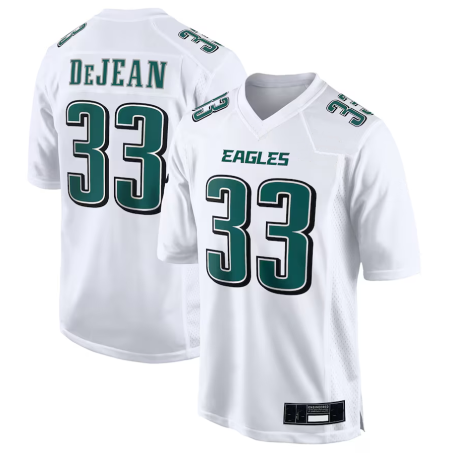 Kdoa P.Eagles #33 Cooper DeJean Player Tundra White Super Bowl LIX Fashion Game Player Stitched Jersey
