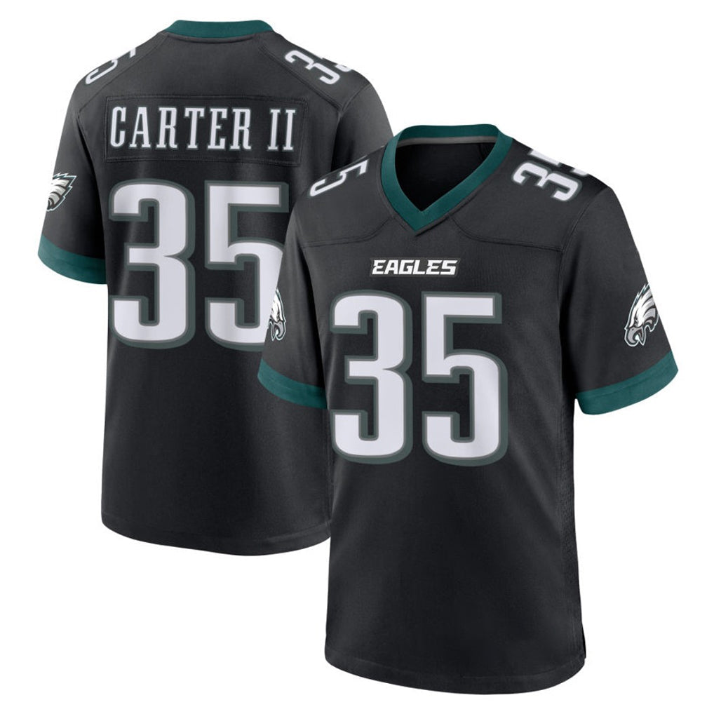 Kdoa P.Eagles #35 Michael Carter II Player Black Game Home Stitched Jerseys