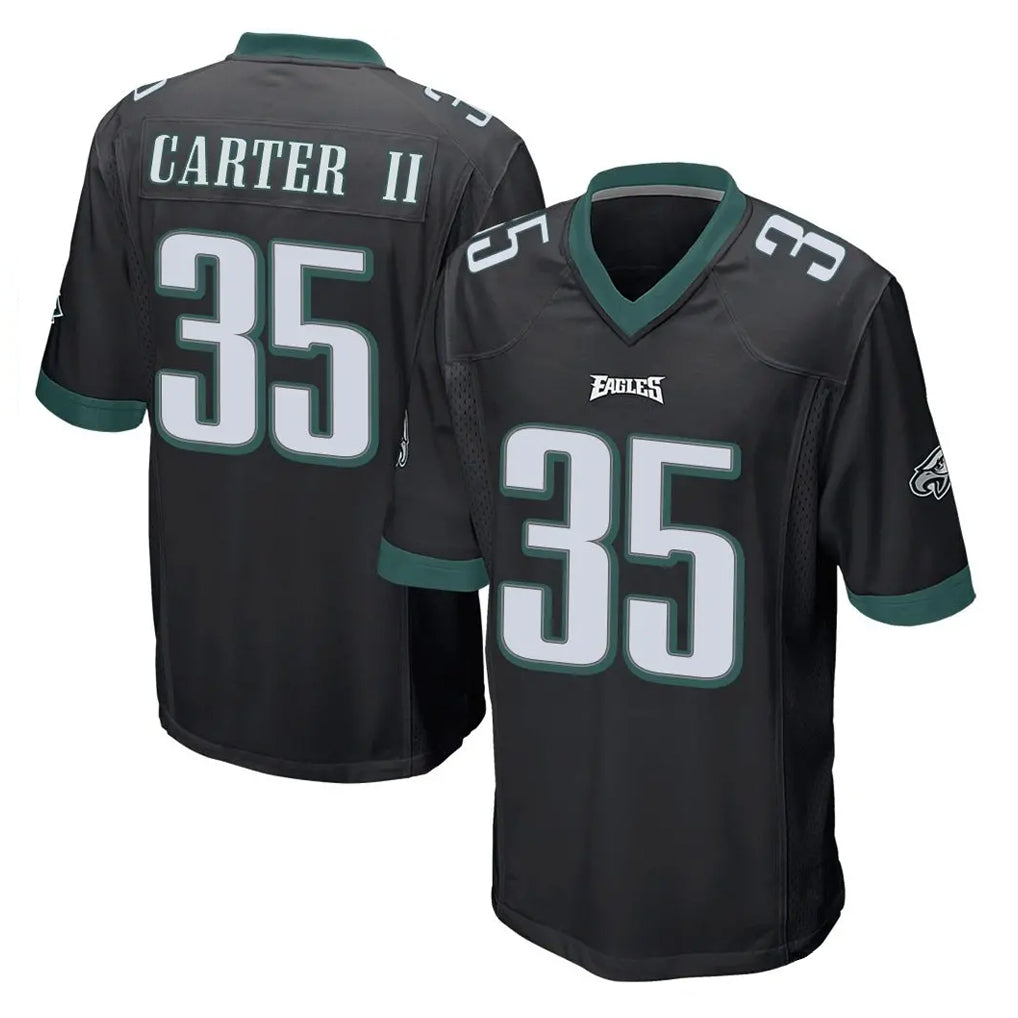 Kdoa P.Eagles #35 Michael Carter II Player Black Home Game Stitched Jerseys