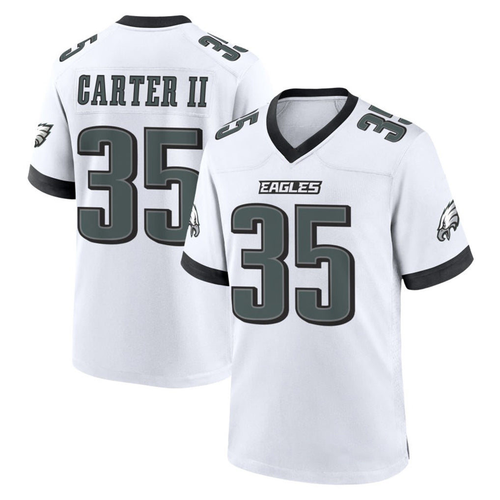 Kdoa P.Eagles #35 Michael Carter II Player White Game Home Stitched Jerseys