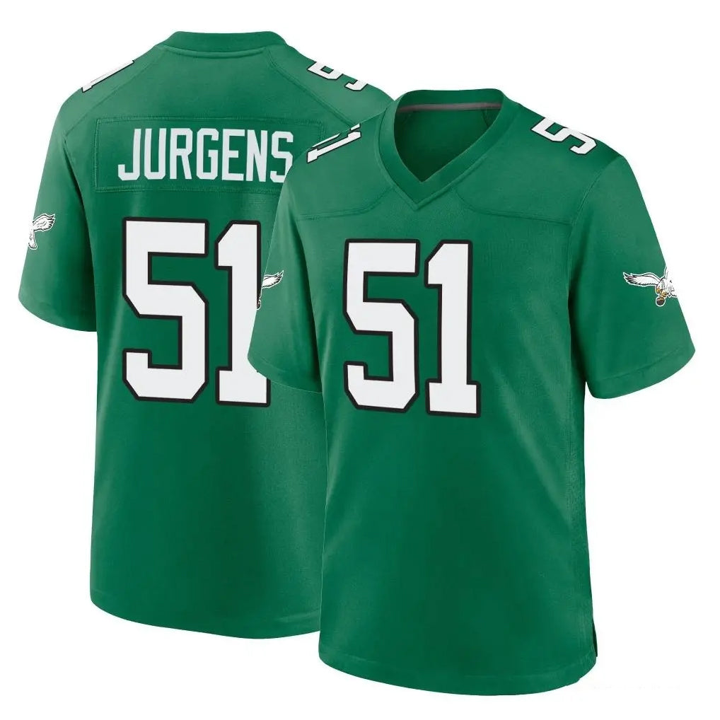 Kdoa P.Eagles #51 Cam Jurgens Player Green Kelly Alternate Home Game Stitched Jerseys