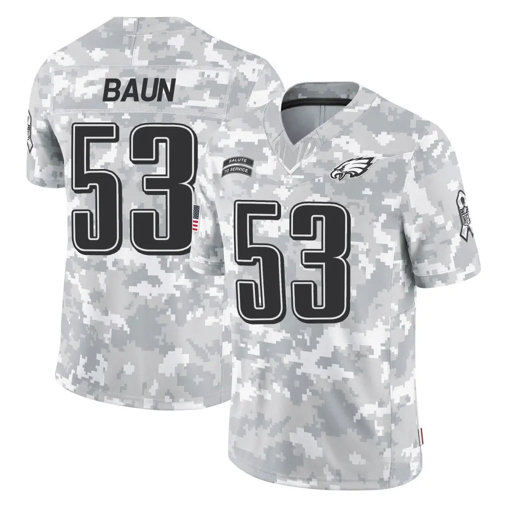 Kdoa P.Eagles #53 Zack Baun Player Arctic Camo Salute to Service Limited Game Stitched Jerseys